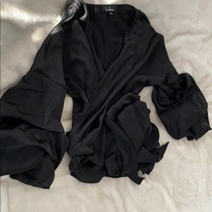 Lulu’s wrap blouse with bubble sleeves
